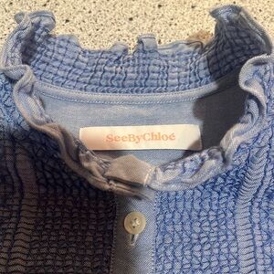 SEE by Chloe smocked blouse size Medium